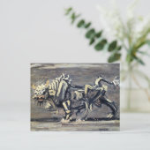 Leistungsstarkes "White Ox 1" Gemälde von Lee Jung Postkarte (Stehend Vorderseite)