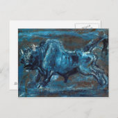 Leistungsstarkes "White Ox 4" Gemälde von Lee Jung Postkarte (Vorne/Hinten)