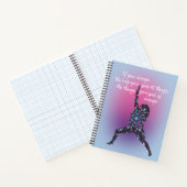 Leistungsstarkes Zitat Mandala Frau Yoga Pose Blue Notizblock (Innenseite)