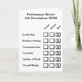 Leistungsüberprüfung am Muttertag Karte (Vorderseite)