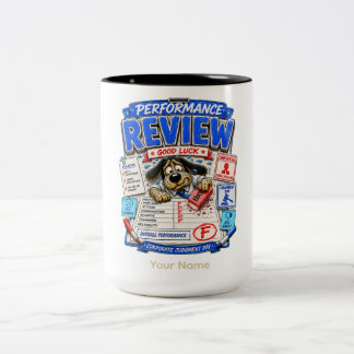 Leistungsüberprüfung Personalisiert Lustiges Büro Zweifarbige Tasse