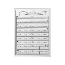 Leitblätter für magische Gegenstände Notizblock