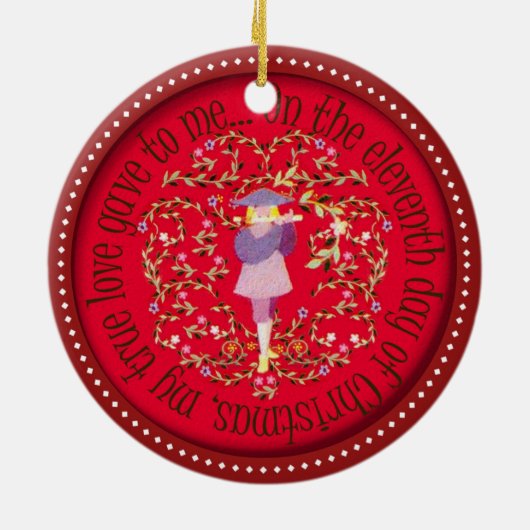 Leiten mit elf Pfeifern Keramik Ornament (Hinten)