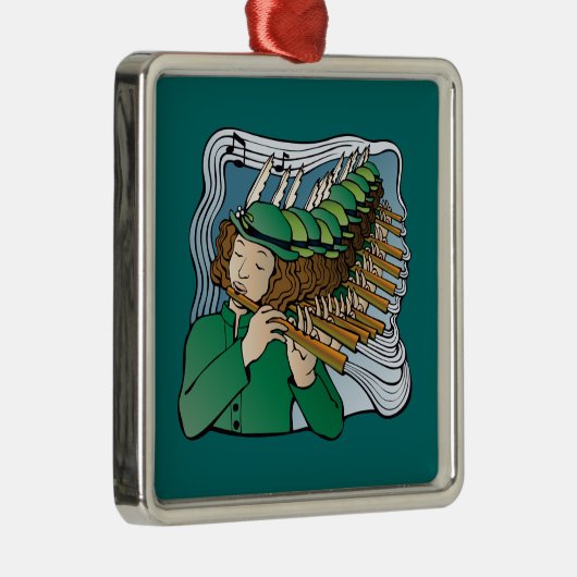 Leiten mit elf Pfeifern Silbernes Ornament (Rechts)