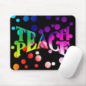 LEITEN PEACE Rainbow Graphic on Polka Dots Mousepad (Mit Mouse)