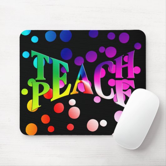 LEITEN PEACE Rainbow Graphic on Polka Dots Mousepad (Mit Mouse)