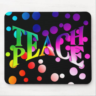 LEITEN PEACE Rainbow Graphic on Polka Dots Mousepad