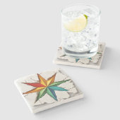 Leitender farbiger Star Steinuntersetzer (Seitenansicht)