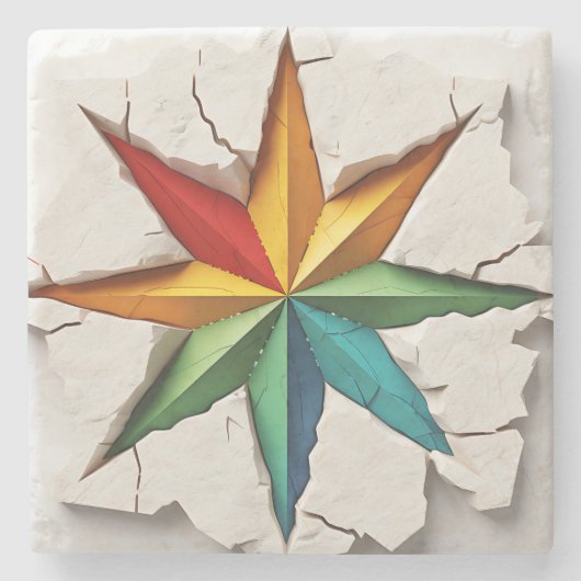 Leitender farbiger Star Steinuntersetzer (Vorderseite)