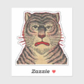Leiter der "Asian Tiger Fierce Face Red Kontur Str Aufkleber (Blatt)
