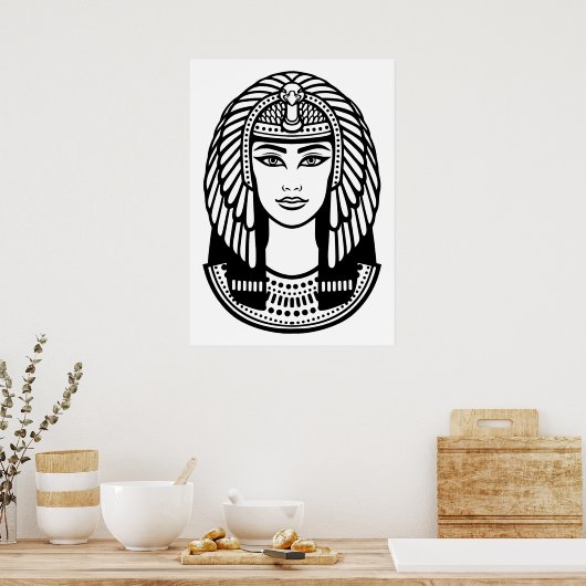 Leiter der Cleopatra-Illustration Poster (Küche)
