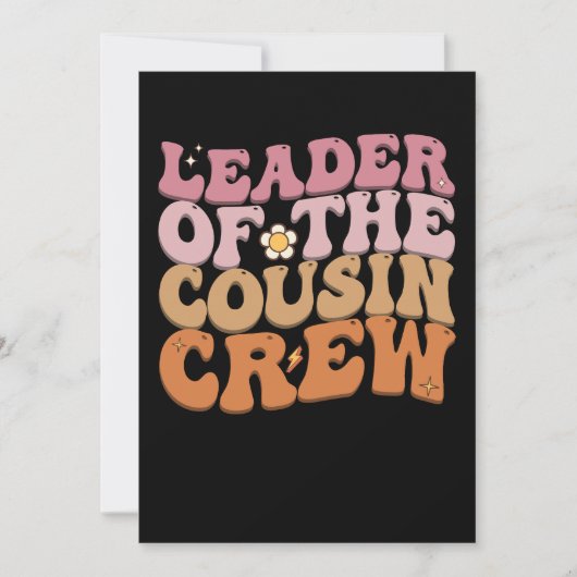 Leiter der Cousin Crew Groovy Retro Einladung (Vorderseite)