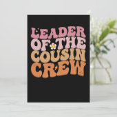Leiter der Cousin Crew Groovy Retro Einladung (Stehend Vorderseite)
