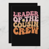 Leiter der Cousin Crew Groovy Retro Einladung (Vorne/Hinten)