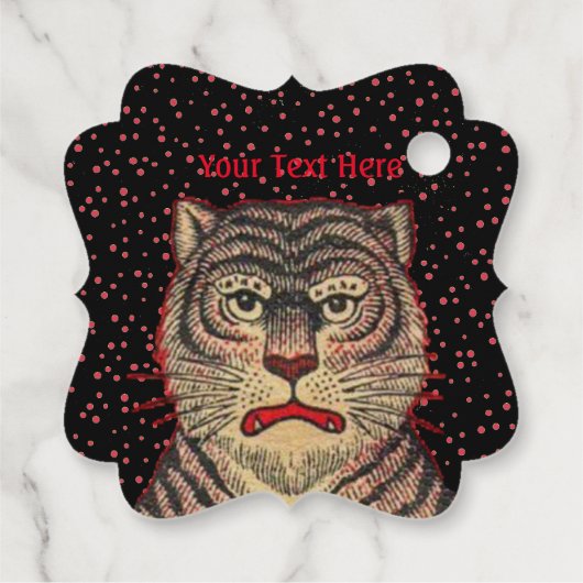 Leiter der gestrippten asiatischen Tigerzähne rote Geschenkanhänger (Rückseite)