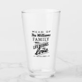 Leiter der Liebe der Familie endet nie Glas (Vorderseite)
