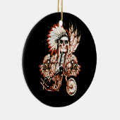 Leiter der Motorräder eines Amerikanischen Ureinwo Keramik Ornament (Rechts)