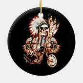 Leiter der Motorräder eines Amerikanischen Ureinwo Keramik Ornament (Hinten)