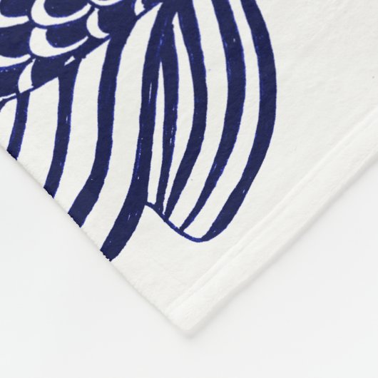 Leiter der Nautic Navy Blue Fish| Personalisiert Fleecedecke (Ecke)