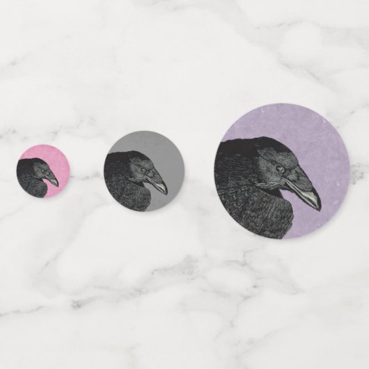 Leiter der Schwarzen Crow Illustration Lila Grau P Konfetti (Vorderseiten)