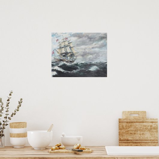 Leiter der US-Verfassung für HM Frigate Guerriere Poster (Küche)