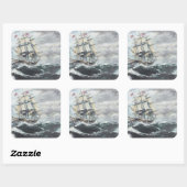 Leiter der US-Verfassung für HM Frigate Guerriere Quadratischer Aufkleber (Blatt)