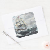 Leiter der US-Verfassung für HM Frigate Guerriere Quadratischer Aufkleber (Umschlag)