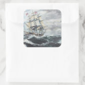 Leiter der US-Verfassung für HM Frigate Guerriere Quadratischer Aufkleber (Tasche)