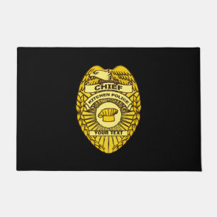 Leiter des Abzeichens der Polizei der Küche Fußmatte