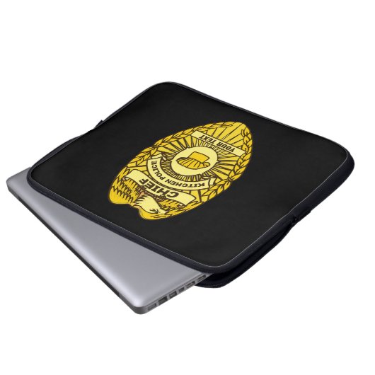 Leiter des Abzeichens der Polizei der Küche Laptopschutzhülle (Vorne Knopf)
