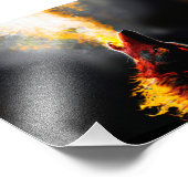 Leiter des aggressiven Feuerwehrwolfs Fotodruck (Ecke)