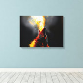 Leiter des aggressiven Feuerwehrwolfs Leinwanddruck (Insitu (Holzboden))