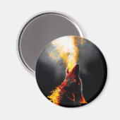 Leiter des aggressiven Feuerwehrwolfs Magnet (Vorderseite/Rückseite)