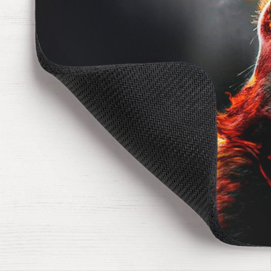Leiter des aggressiven Feuerwehrwolfs Mousepad (Ecke)