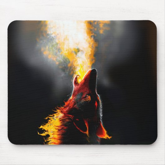 Leiter des aggressiven Feuerwehrwolfs Mousepad (Vorne)
