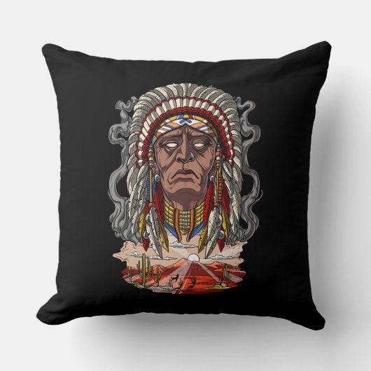 Leiter des Amerikanischen Ureinwohners Kissen (Vorderseite)