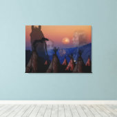 Leiter des nationalen Amerikanischen Ureinwohners Leinwanddruck (Insitu (Holzboden))