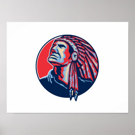 Leiter des systemeigenen Amerikanischen Ureinwohne Poster (Vorne)