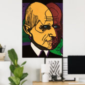 Leiter Dr. Bauer - Retro Expressionist Art Print Poster (Heimbüro)