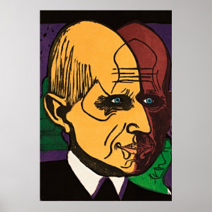 Leiter Dr. Bauer - Retro Expressionist Art Print Poster