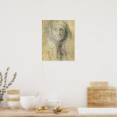 Leiter einer Frau (Bleistift auf Papier) Poster (Küche)