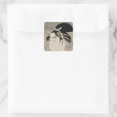 Leiter einer Frau Quadratischer Aufkleber (Tasche)