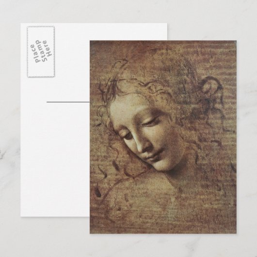 Leiter einer jungen Frau mit Tousled Hair oder, Le Postkarte (Vorne/Hinten)