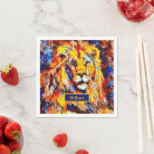 Leiter einer Lion Vintag Art mit Namen Serviette (Beispiel)