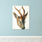 Leiter einer Roe Deer Leinwanddruck (Insitu (Holzboden))