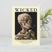 Leiter einer Skeleton Fine Art Halloween Einladung (Stehend Vorderseite)