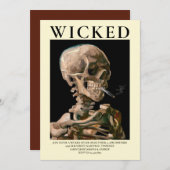 Leiter einer Skeleton Fine Art Halloween Einladung (Vorne/Hinten)