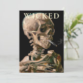 Leiter einer Skeleton Fine Art Halloween Einladung (Stehend Vorderseite)