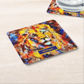 Leiter einer Vintagen Kunst der Lion Rechteckiger Pappuntersetzer (angewinkelt)