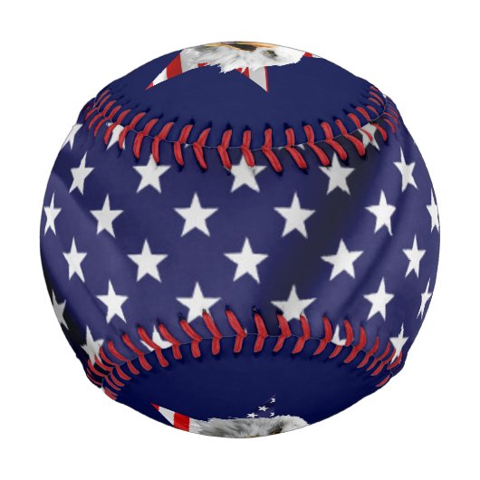 Leiter eines Bald Eagle, Star, USA Flag Baseball (Rückseite)